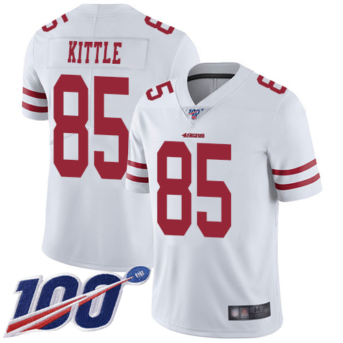 San Francisco 49ers Limited White Men George Kittle Road NFL Jersey #85 100th Season Vapor Untouchable